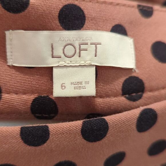 Ann Taylor loft brown and black polka pencil skirt - Picture 3 of 4